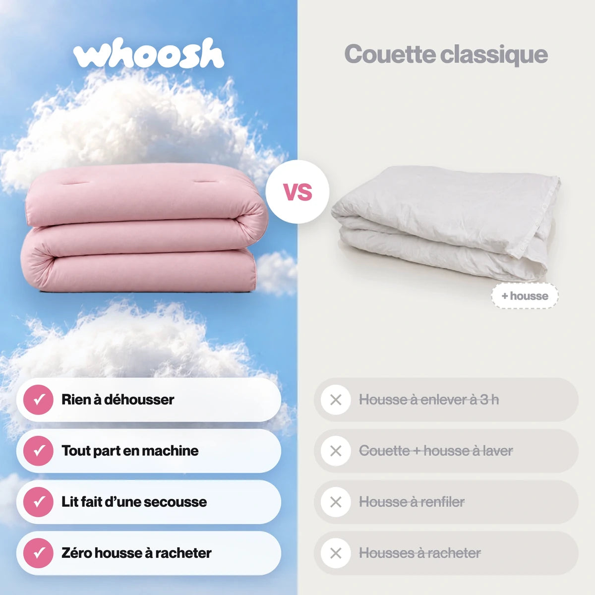 Couette Whoosh Rose poudré, photo 5